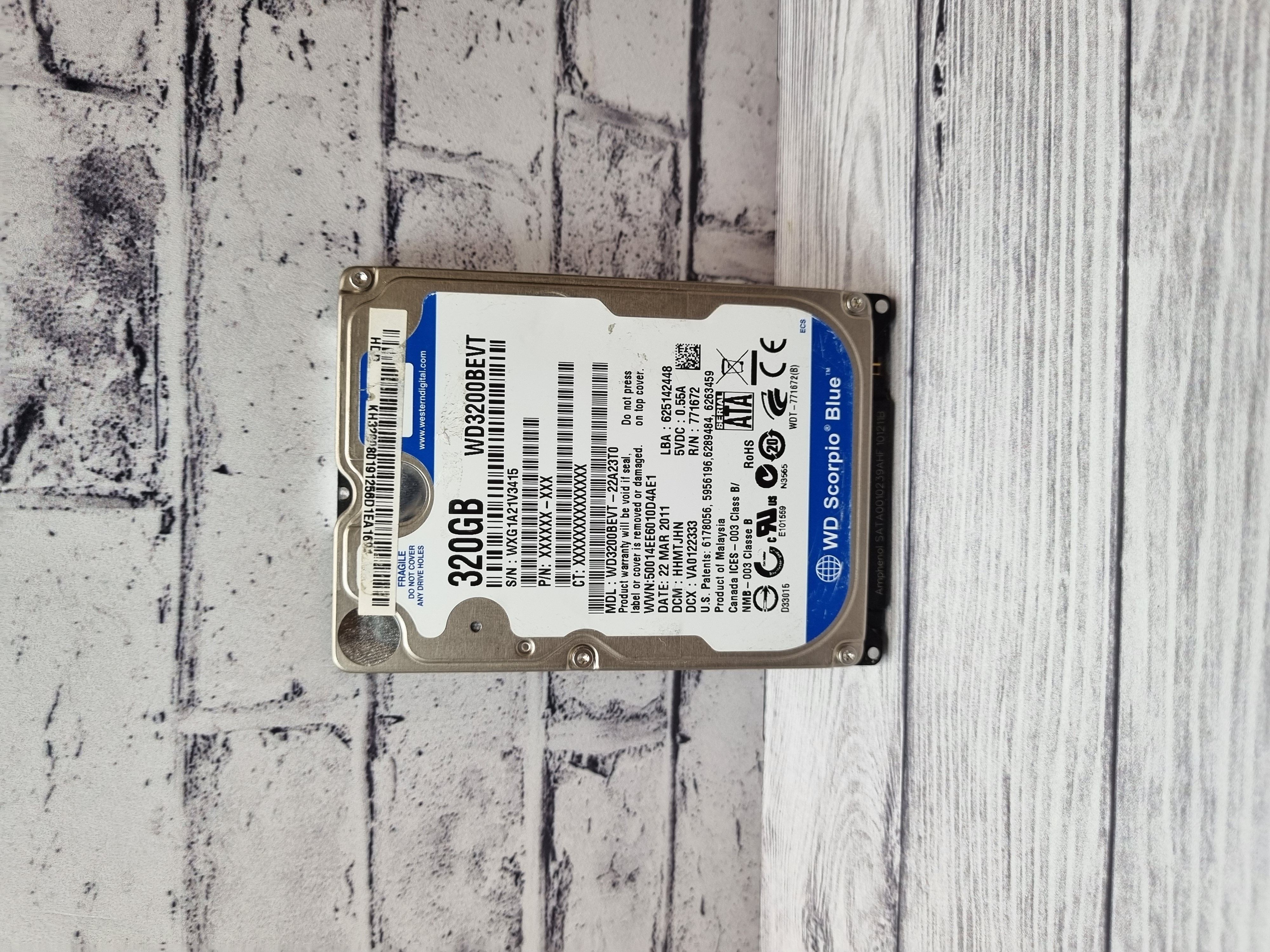 Жесткий диск для ноутбука SATA 320GB WD BLUE WD3200BEVT 2.5"