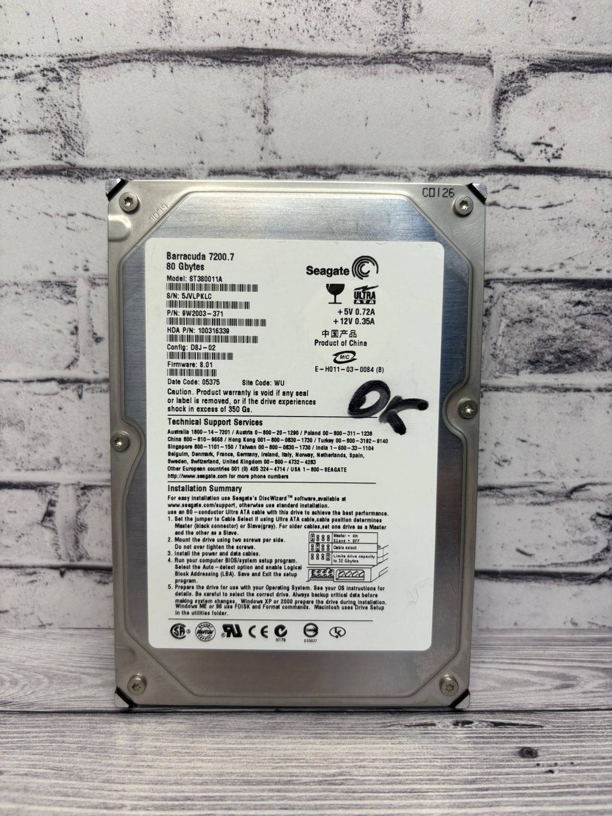 Жесткий диск IDE  80GB SEAGATE Barracuda 7200.7